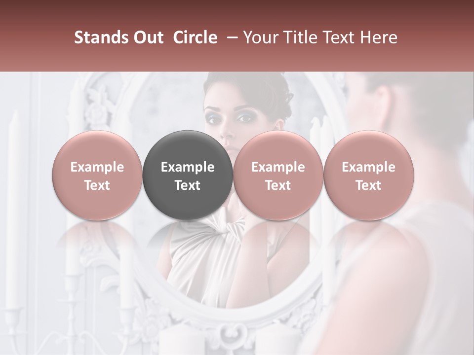A Woman Looking At Herself In The Mirror PowerPoint Template