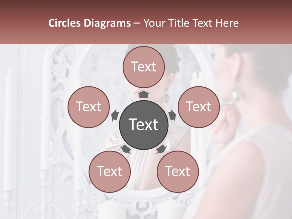A Woman Looking At Herself In The Mirror PowerPoint Template