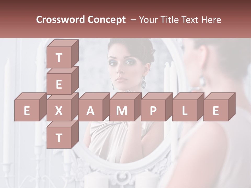 A Woman Looking At Herself In The Mirror PowerPoint Template