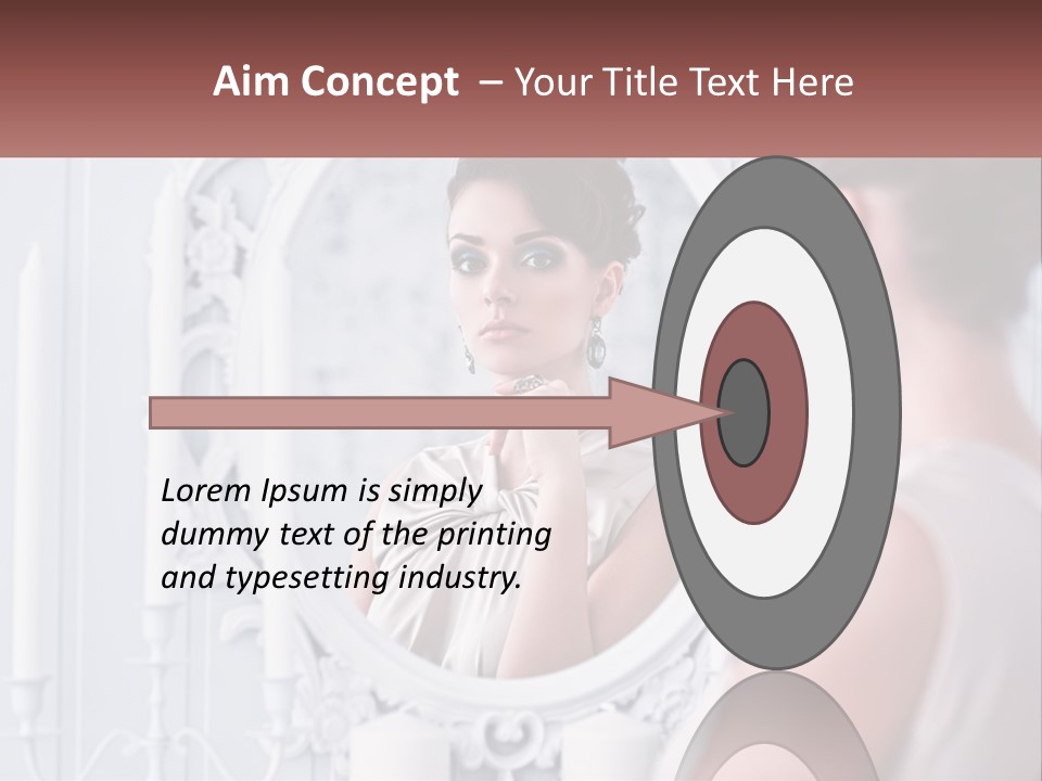 A Woman Looking At Herself In The Mirror PowerPoint Template