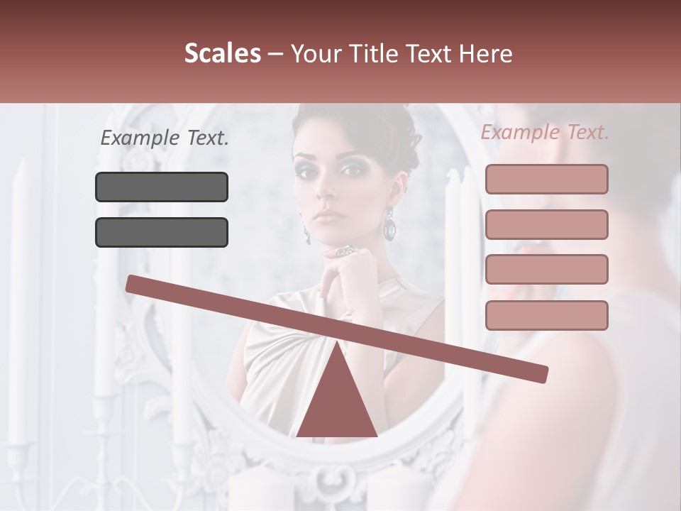 A Woman Looking At Herself In The Mirror PowerPoint Template