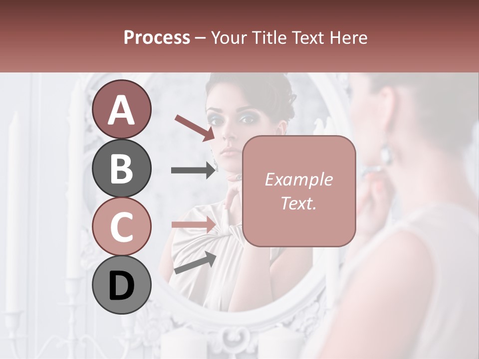 A Woman Looking At Herself In The Mirror PowerPoint Template
