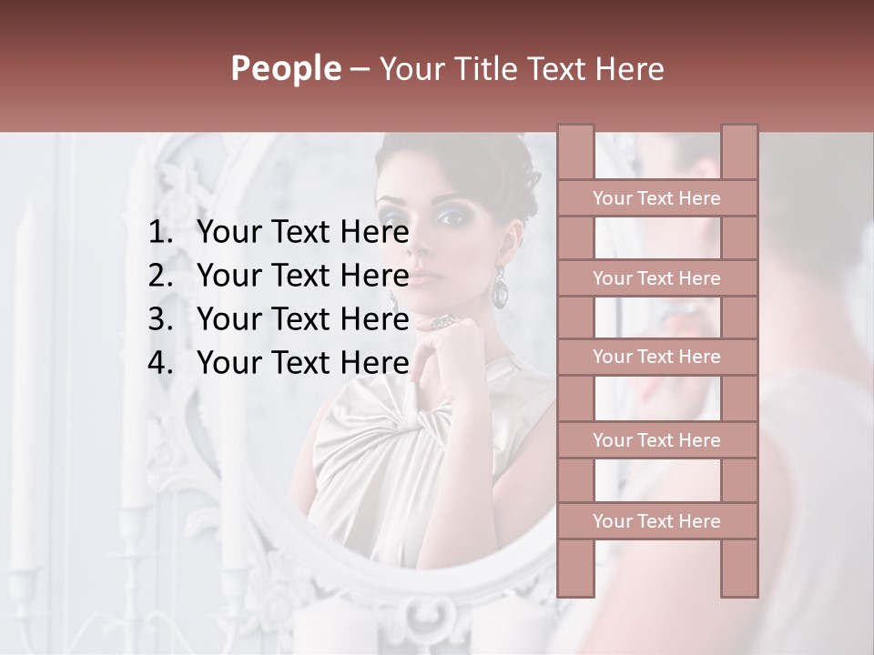 A Woman Looking At Herself In The Mirror PowerPoint Template