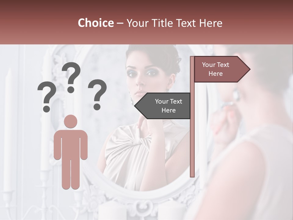 A Woman Looking At Herself In The Mirror PowerPoint Template