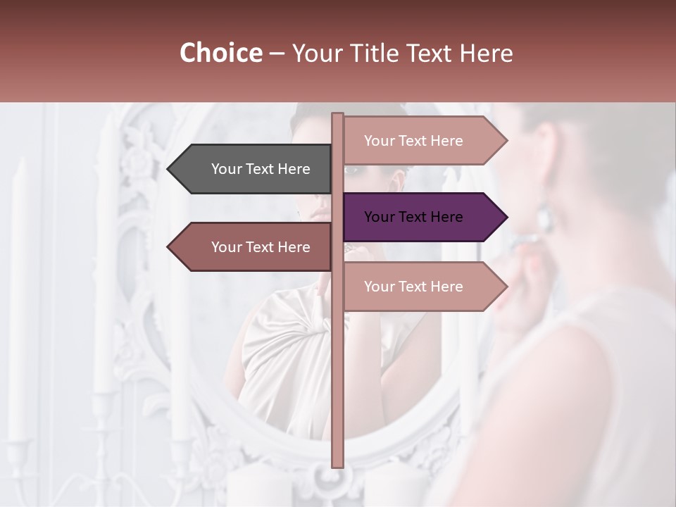 A Woman Looking At Herself In The Mirror PowerPoint Template