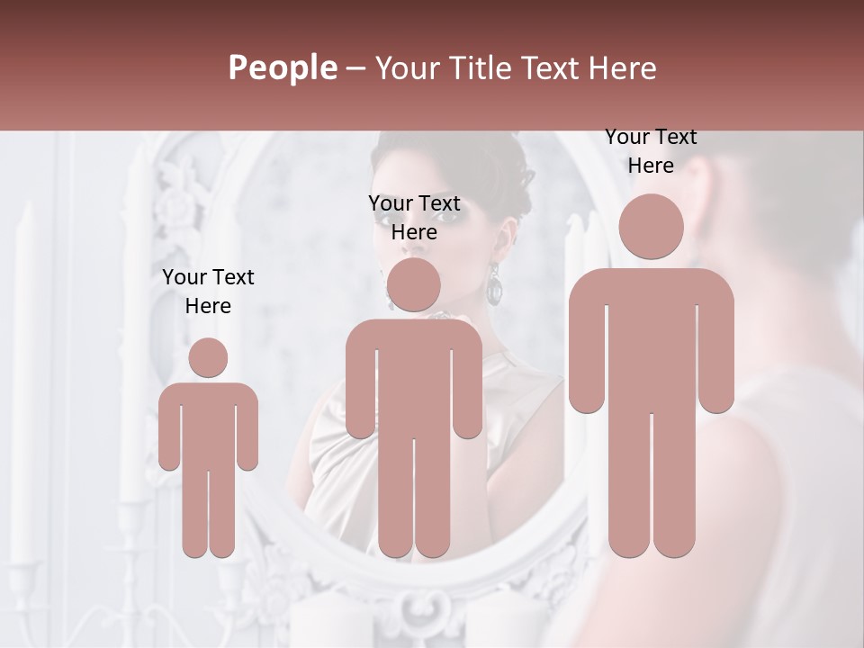 A Woman Looking At Herself In The Mirror PowerPoint Template