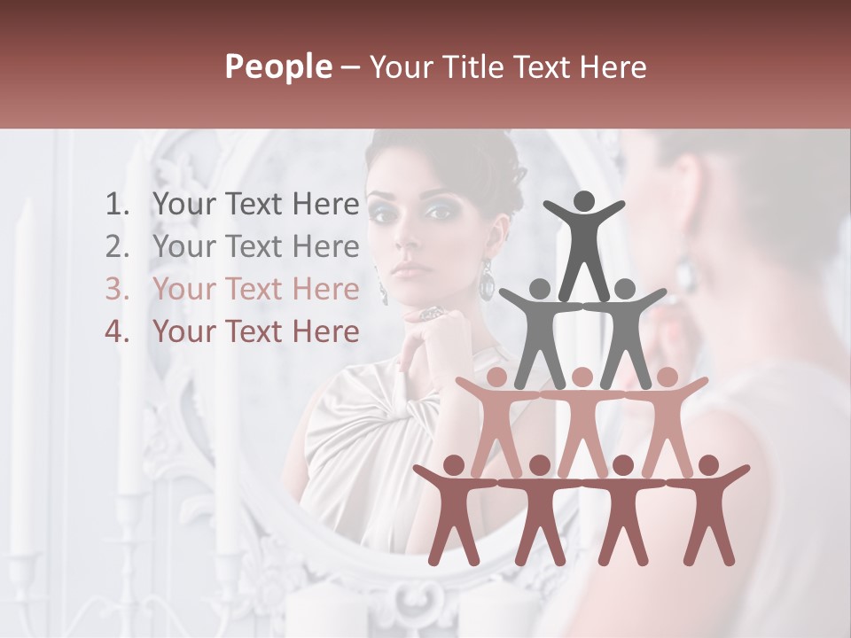 A Woman Looking At Herself In The Mirror PowerPoint Template