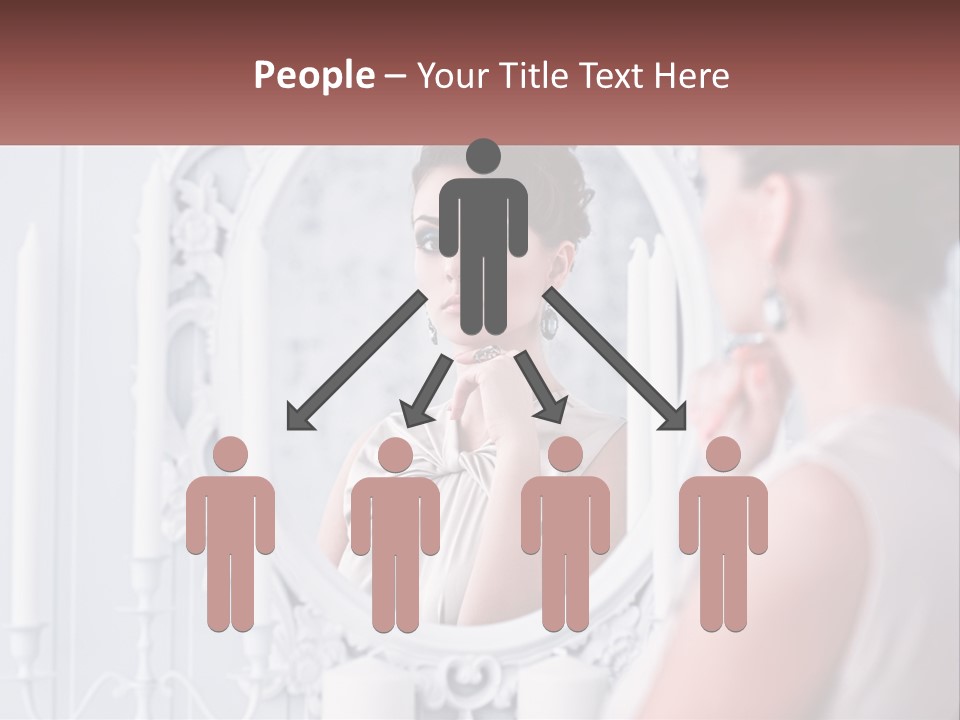 A Woman Looking At Herself In The Mirror PowerPoint Template