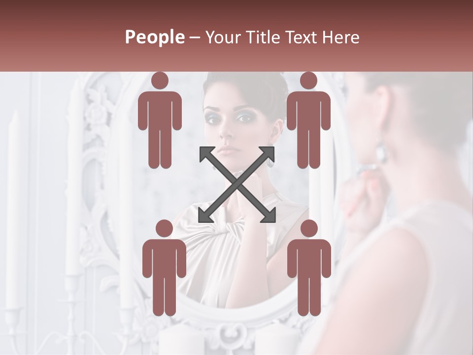 A Woman Looking At Herself In The Mirror PowerPoint Template