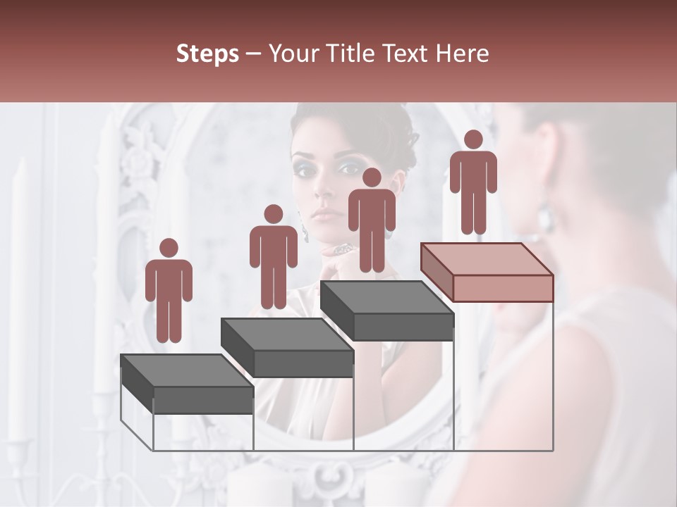 A Woman Looking At Herself In The Mirror PowerPoint Template
