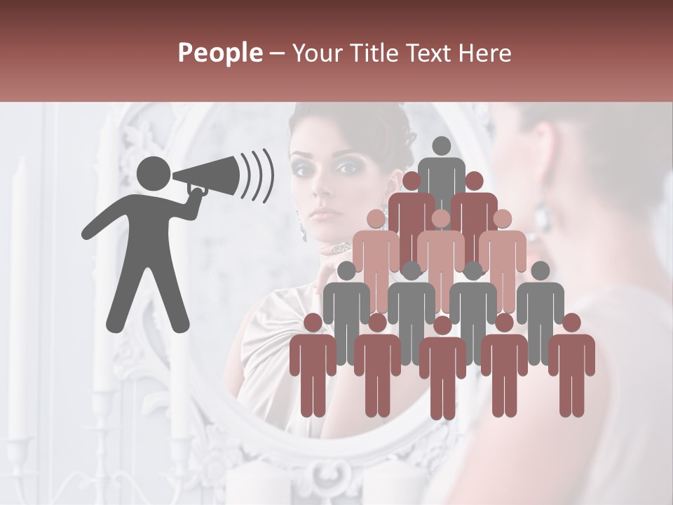 A Woman Looking At Herself In The Mirror PowerPoint Template