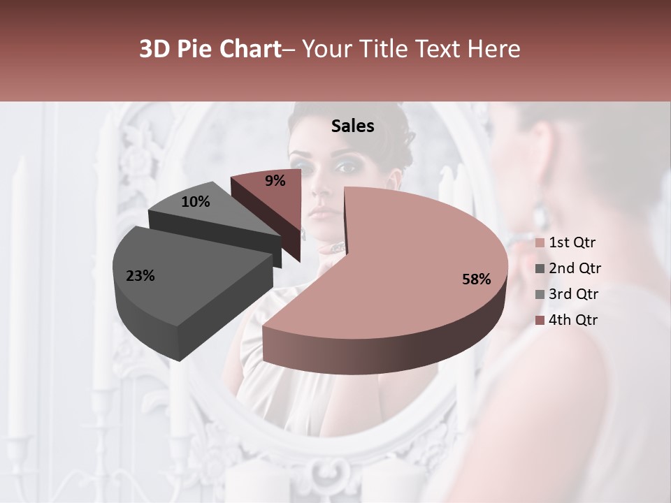A Woman Looking At Herself In The Mirror PowerPoint Template