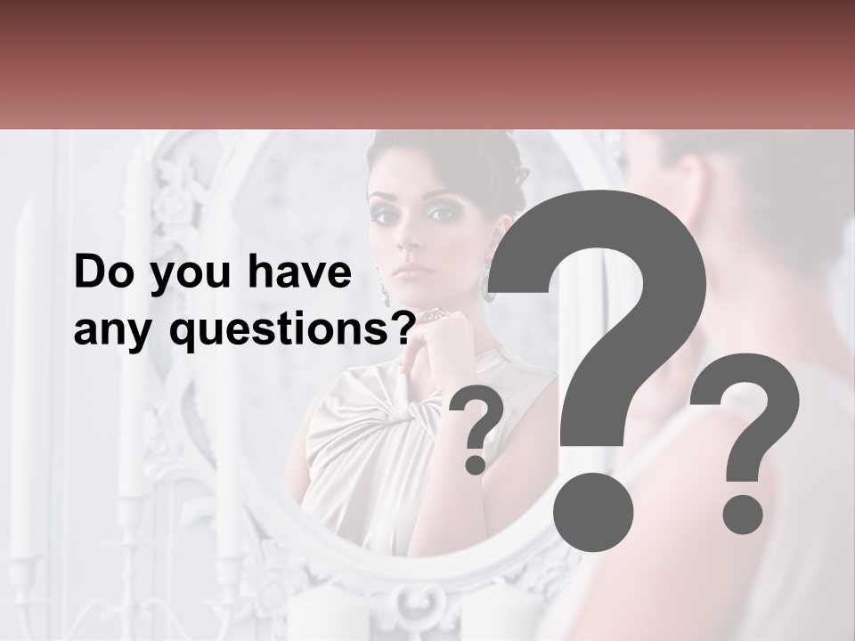 A Woman Looking At Herself In The Mirror PowerPoint Template