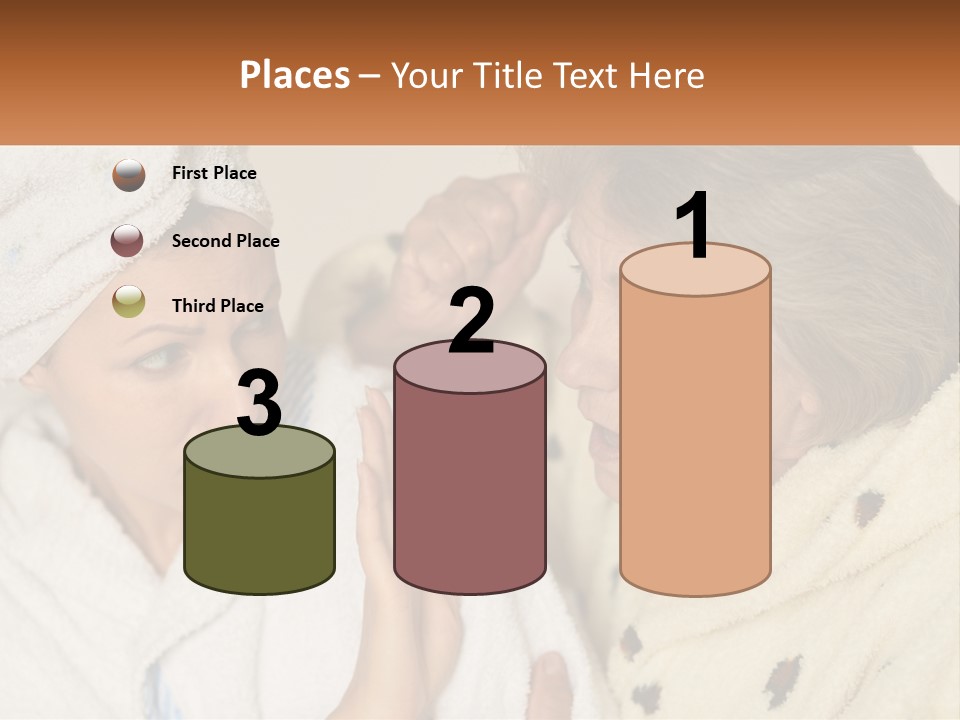 A Woman In A Bathrobe And A Woman With A Towel On Her Head PowerPoint Template