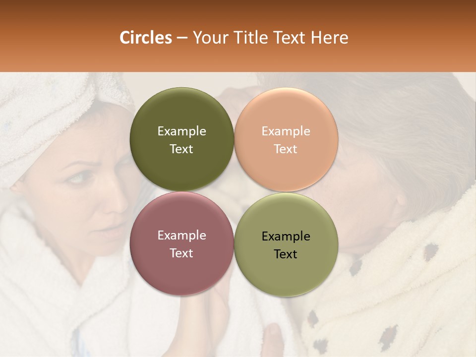 A Woman In A Bathrobe And A Woman With A Towel On Her Head PowerPoint Template