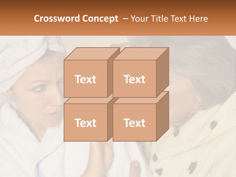 A Woman In A Bathrobe And A Woman With A Towel On Her Head PowerPoint Template