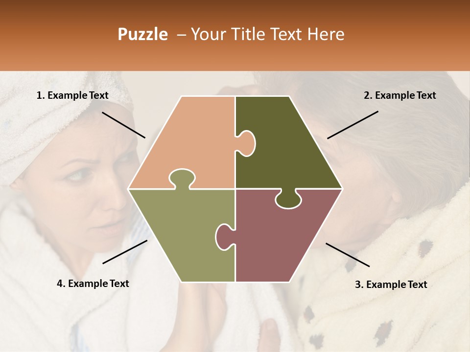A Woman In A Bathrobe And A Woman With A Towel On Her Head PowerPoint Template