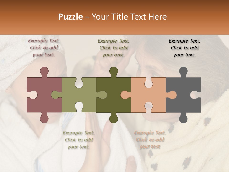 A Woman In A Bathrobe And A Woman With A Towel On Her Head PowerPoint Template