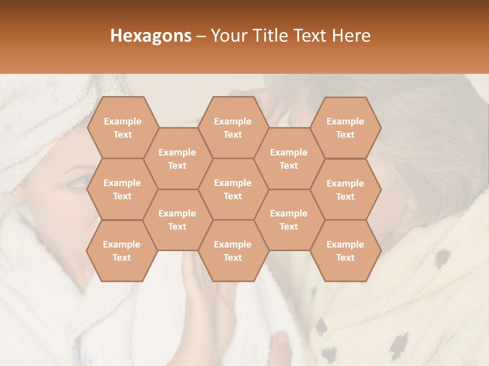 A Woman In A Bathrobe And A Woman With A Towel On Her Head PowerPoint Template