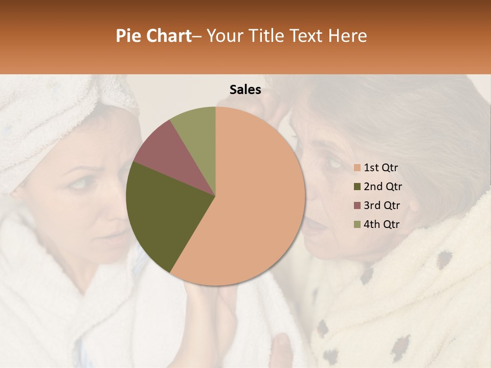 A Woman In A Bathrobe And A Woman With A Towel On Her Head PowerPoint Template
