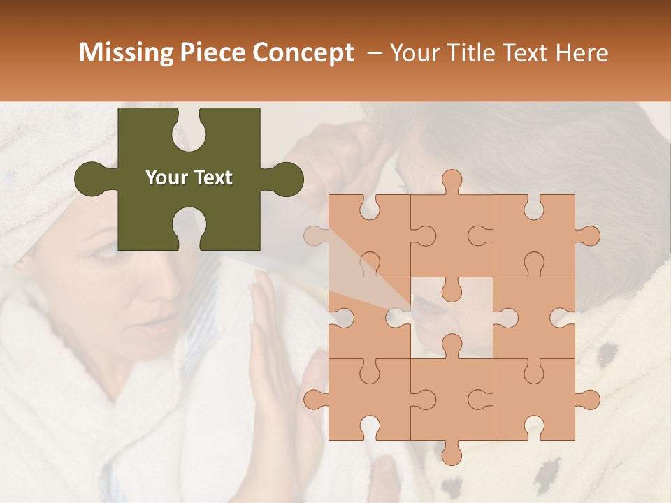 A Woman In A Bathrobe And A Woman With A Towel On Her Head PowerPoint Template