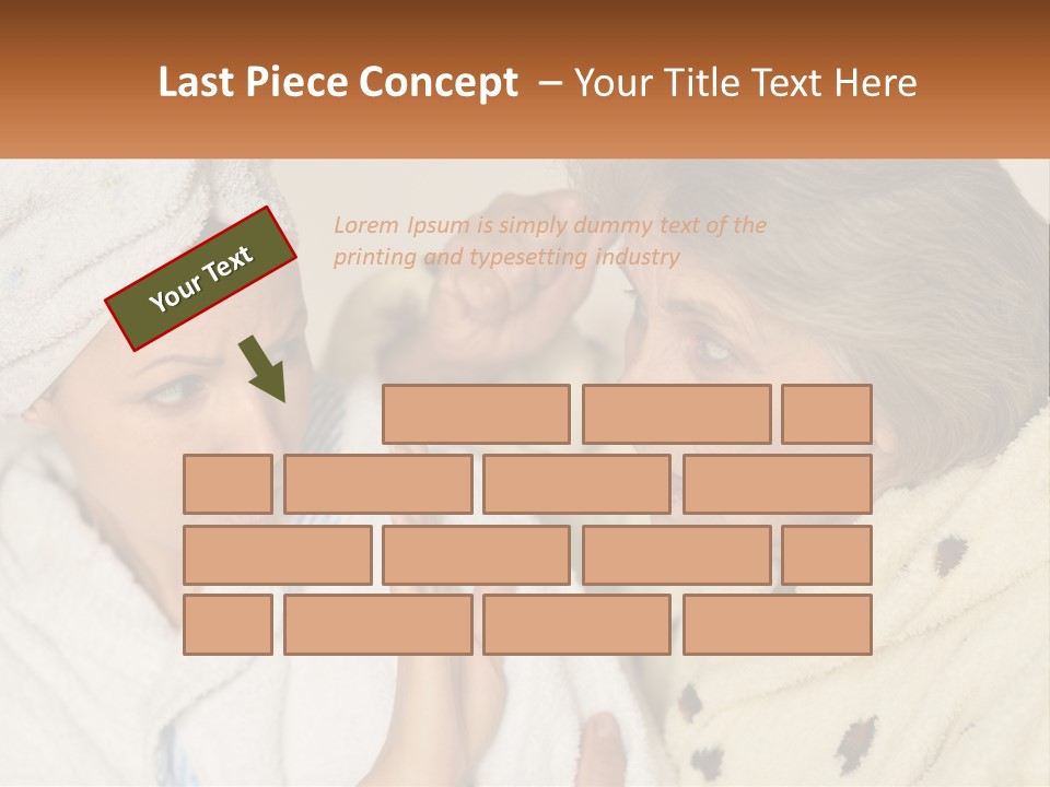 A Woman In A Bathrobe And A Woman With A Towel On Her Head PowerPoint Template
