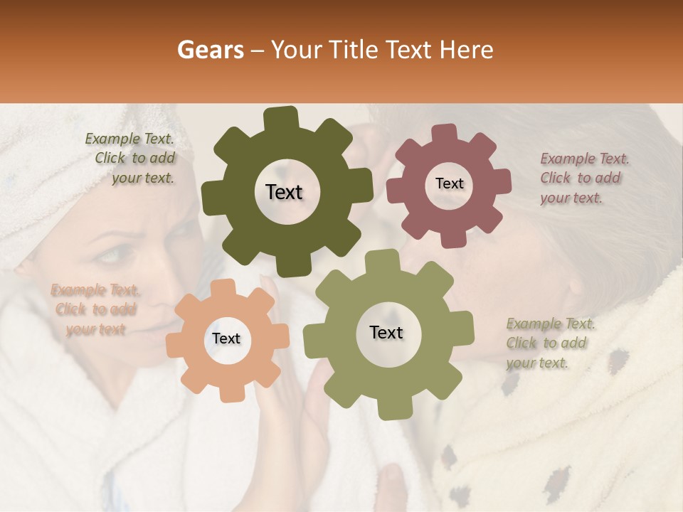 A Woman In A Bathrobe And A Woman With A Towel On Her Head PowerPoint Template