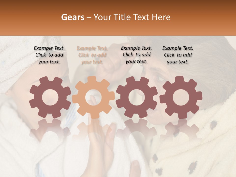 A Woman In A Bathrobe And A Woman With A Towel On Her Head PowerPoint Template