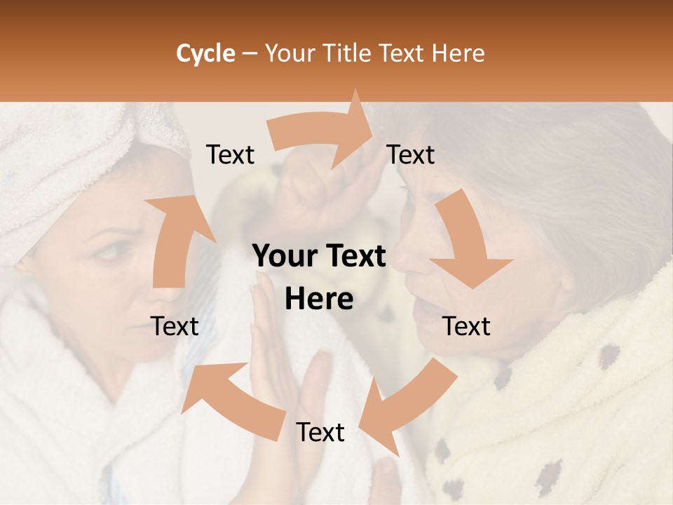 A Woman In A Bathrobe And A Woman With A Towel On Her Head PowerPoint Template
