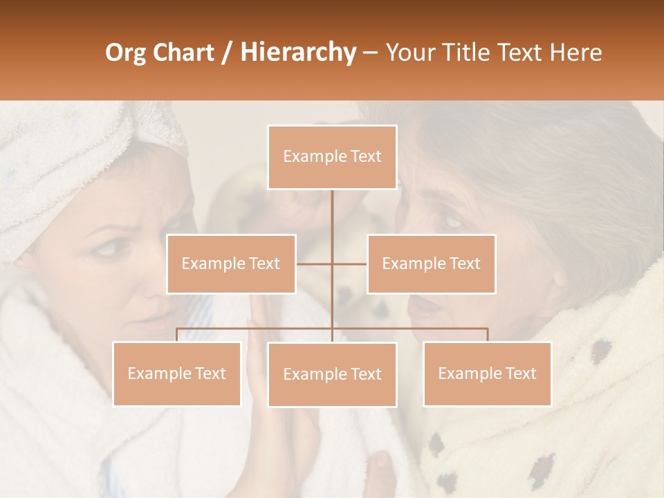 A Woman In A Bathrobe And A Woman With A Towel On Her Head PowerPoint Template