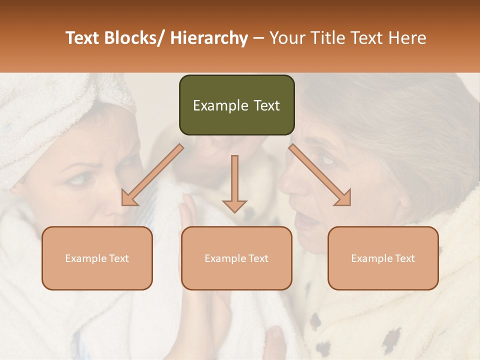 A Woman In A Bathrobe And A Woman With A Towel On Her Head PowerPoint Template