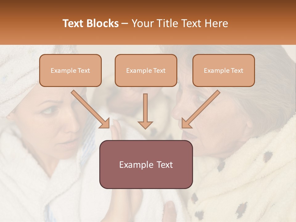 A Woman In A Bathrobe And A Woman With A Towel On Her Head PowerPoint Template