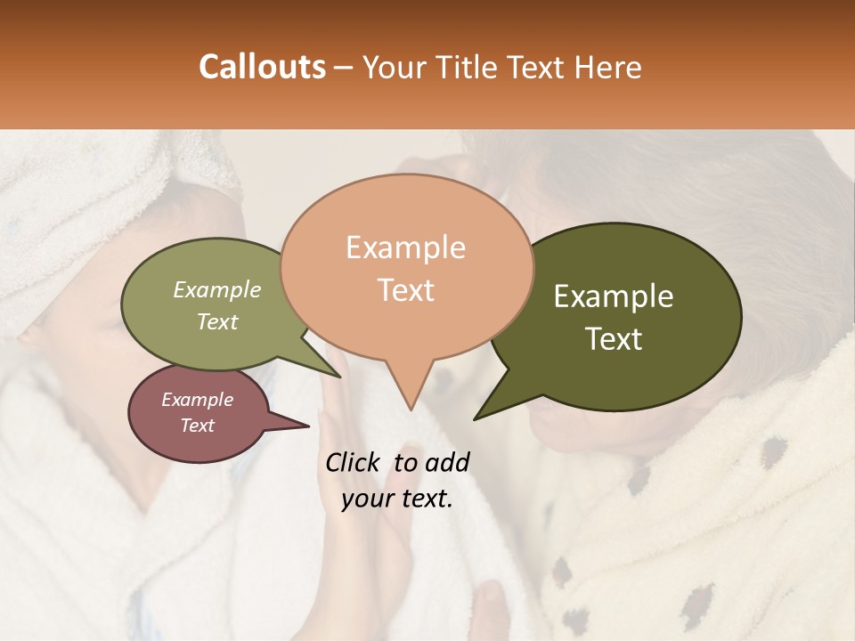 A Woman In A Bathrobe And A Woman With A Towel On Her Head PowerPoint Template