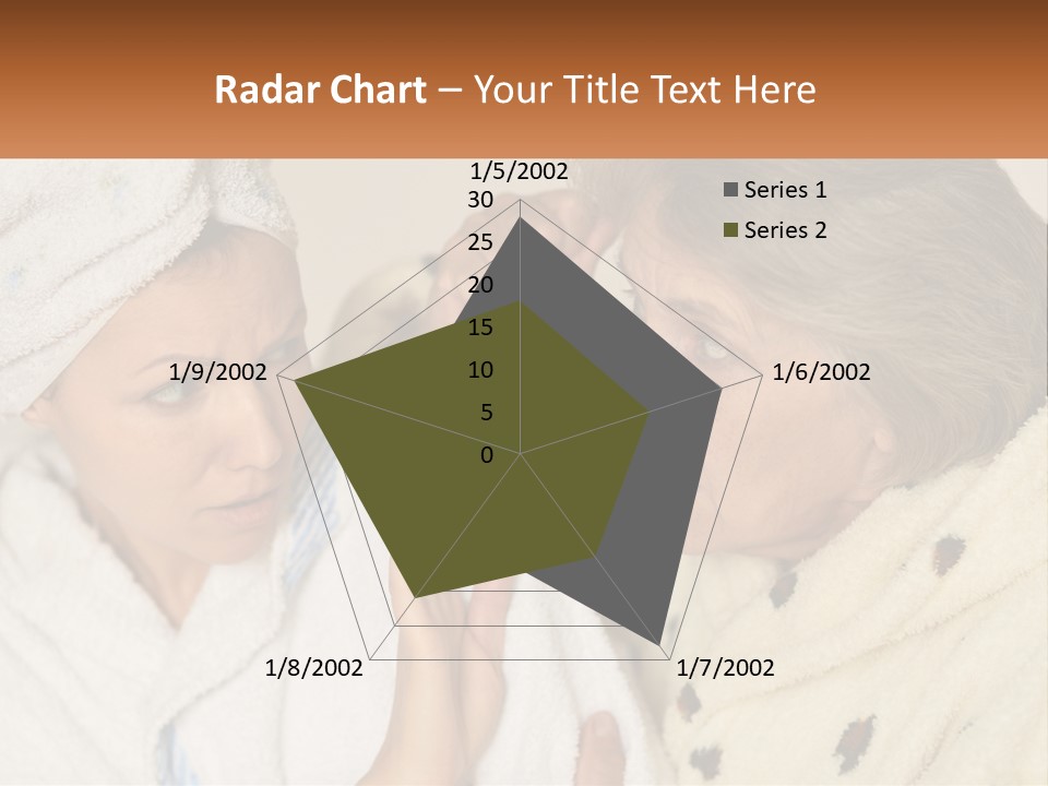 A Woman In A Bathrobe And A Woman With A Towel On Her Head PowerPoint Template