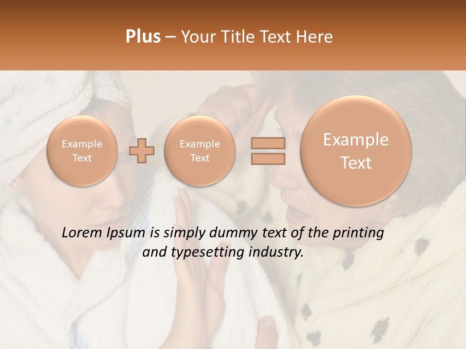A Woman In A Bathrobe And A Woman With A Towel On Her Head PowerPoint Template