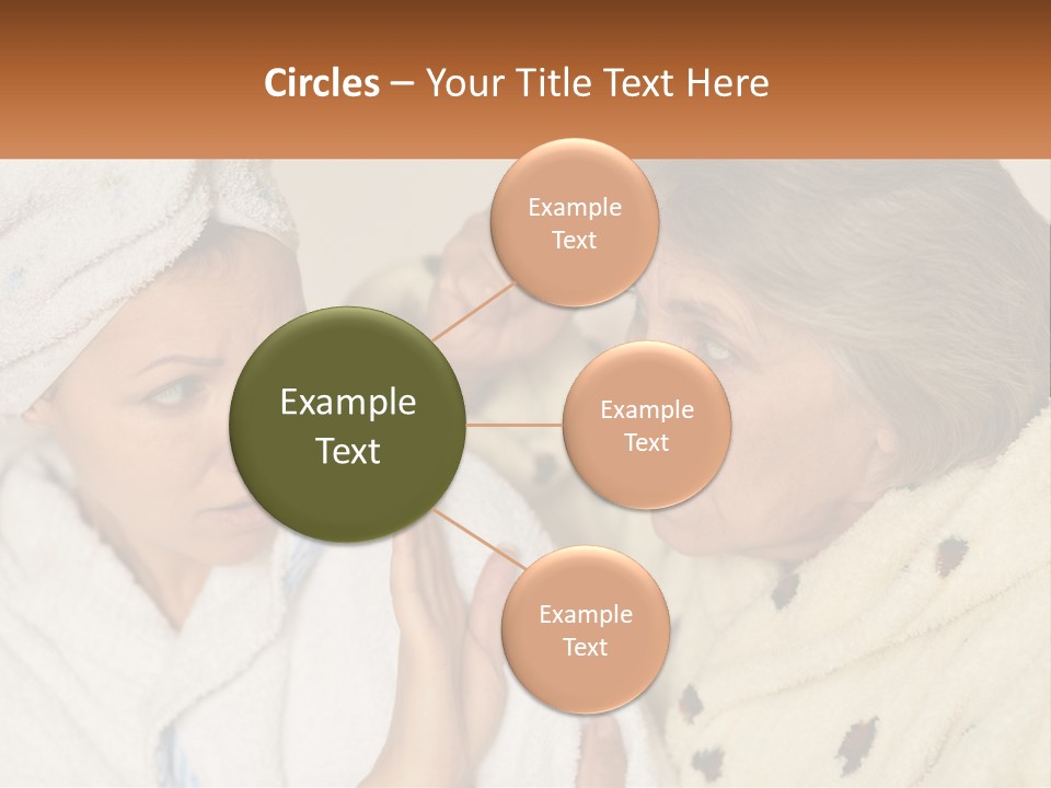A Woman In A Bathrobe And A Woman With A Towel On Her Head PowerPoint Template