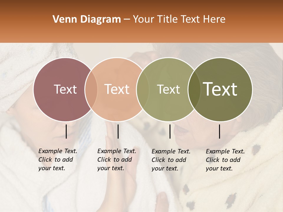 A Woman In A Bathrobe And A Woman With A Towel On Her Head PowerPoint Template