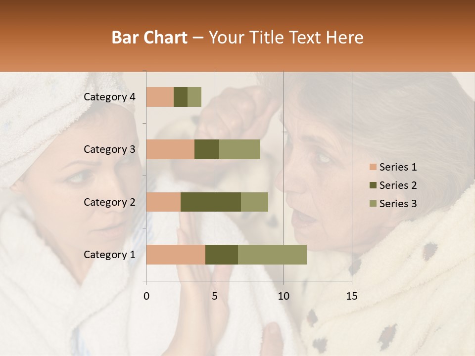 A Woman In A Bathrobe And A Woman With A Towel On Her Head PowerPoint Template