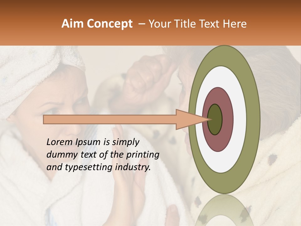 A Woman In A Bathrobe And A Woman With A Towel On Her Head PowerPoint Template