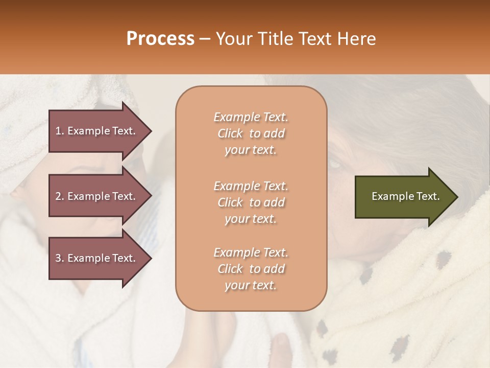 A Woman In A Bathrobe And A Woman With A Towel On Her Head PowerPoint Template