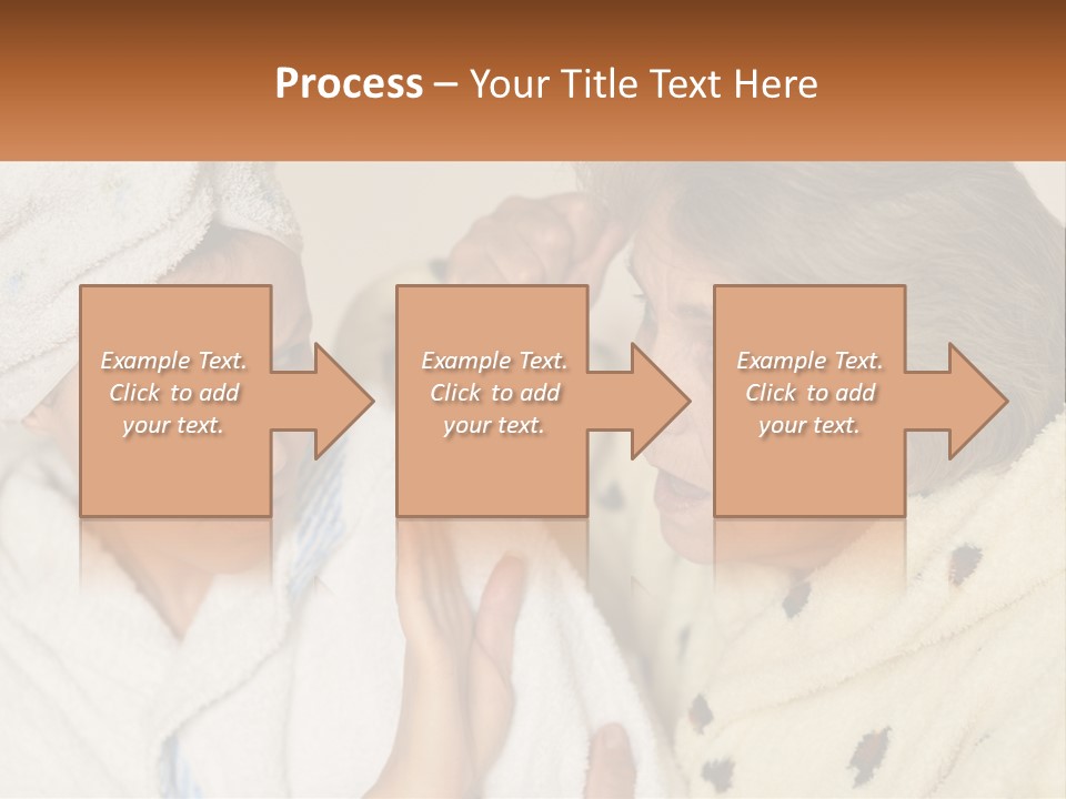 A Woman In A Bathrobe And A Woman With A Towel On Her Head PowerPoint Template
