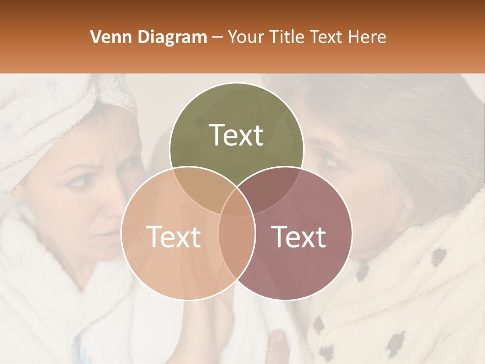 A Woman In A Bathrobe And A Woman With A Towel On Her Head PowerPoint Template