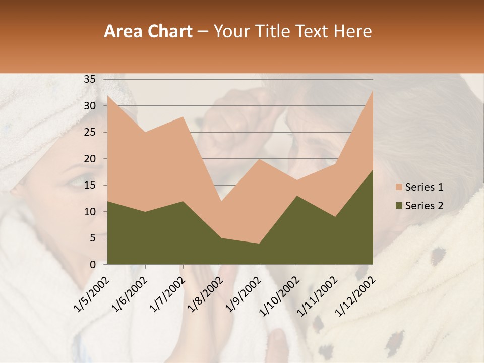 A Woman In A Bathrobe And A Woman With A Towel On Her Head PowerPoint Template