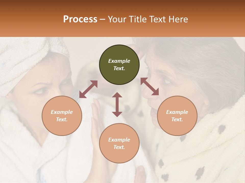 A Woman In A Bathrobe And A Woman With A Towel On Her Head PowerPoint Template