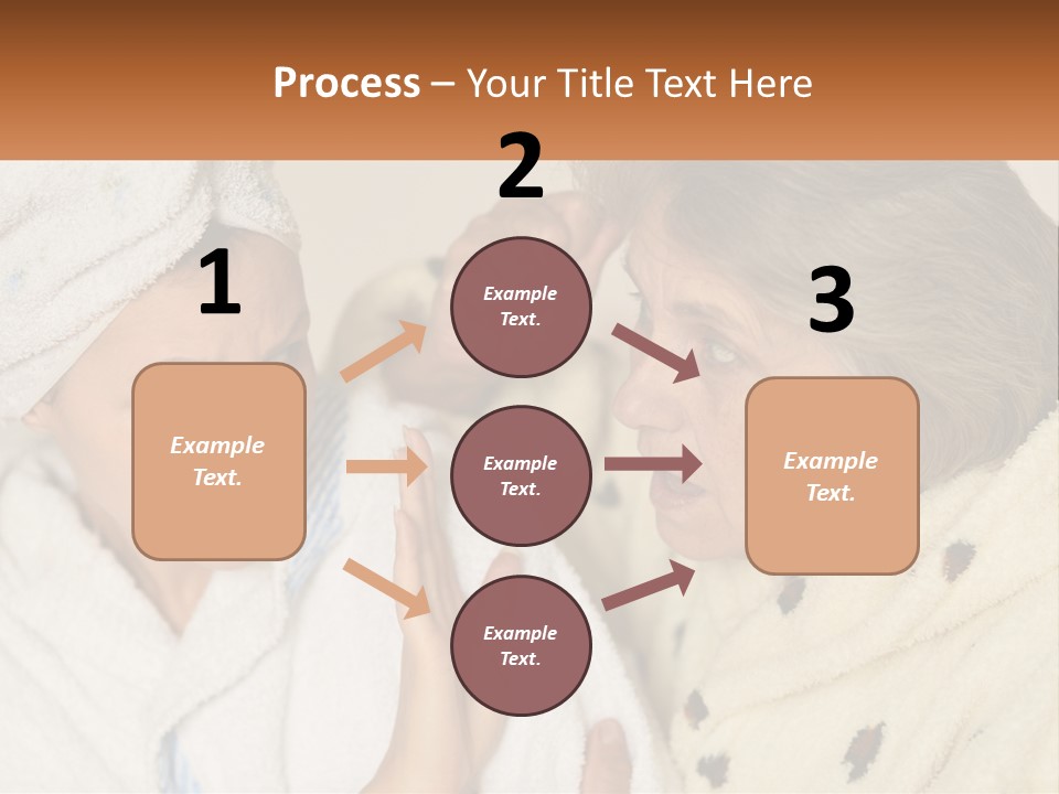 A Woman In A Bathrobe And A Woman With A Towel On Her Head PowerPoint Template