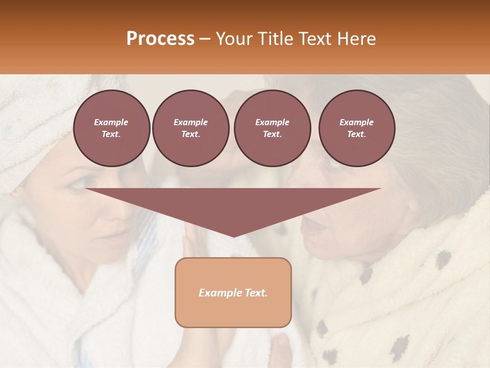 A Woman In A Bathrobe And A Woman With A Towel On Her Head PowerPoint Template