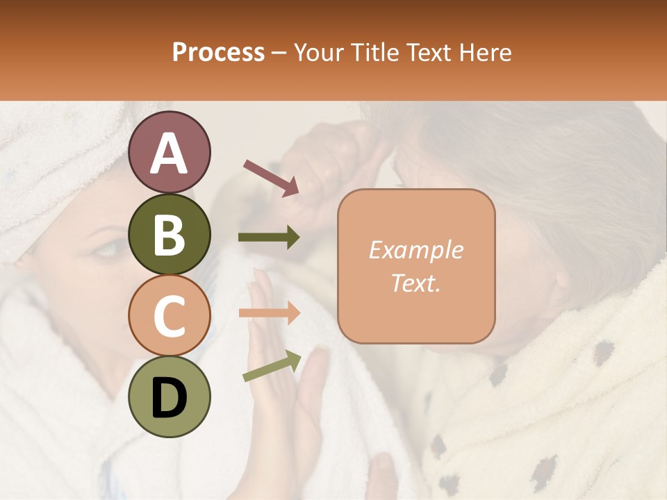 A Woman In A Bathrobe And A Woman With A Towel On Her Head PowerPoint Template