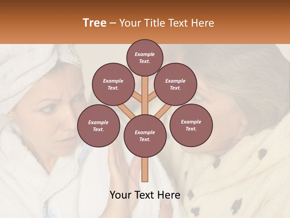 A Woman In A Bathrobe And A Woman With A Towel On Her Head PowerPoint Template