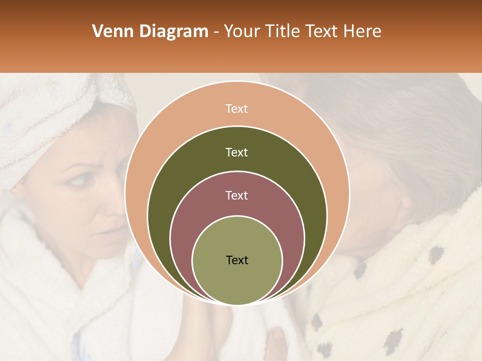 A Woman In A Bathrobe And A Woman With A Towel On Her Head PowerPoint Template
