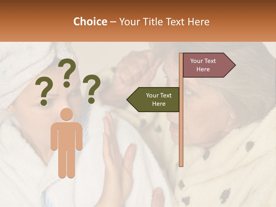 A Woman In A Bathrobe And A Woman With A Towel On Her Head PowerPoint Template